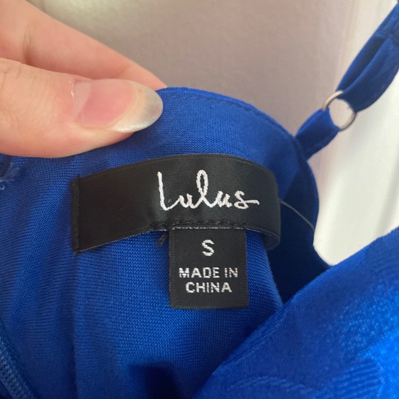 Blue floral print mini dress - Picture 4 of 5